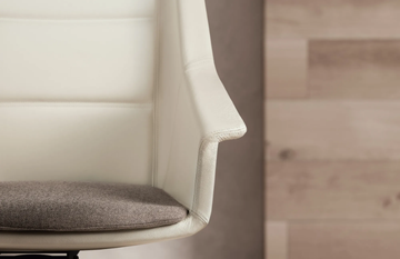 JERA - Swivel trestle-based fabric chair with armrests by Las Mobili - view 3